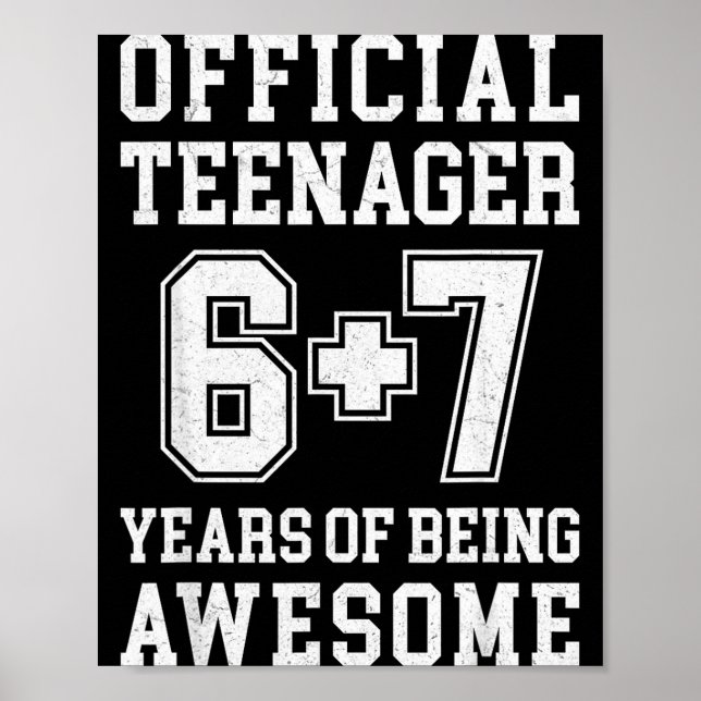 Teenager Funny 6 7 13th Birthday  Poster (Front)