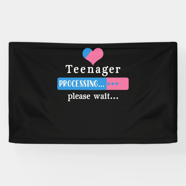 Teenager Loading Please Wait 12th Birthday Bday Banner (Horizontal)