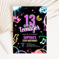 Teenager Neon Thirteenth Birthday Party