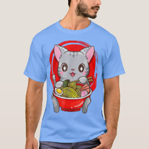 Teenager Ramen Cat Anime Kawaii Neko Japanese Girl T-Shirt