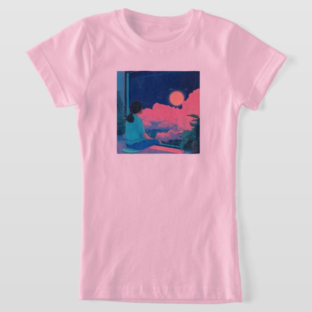 teenager sitting on the window lofi style T-Shirt (Laydown)