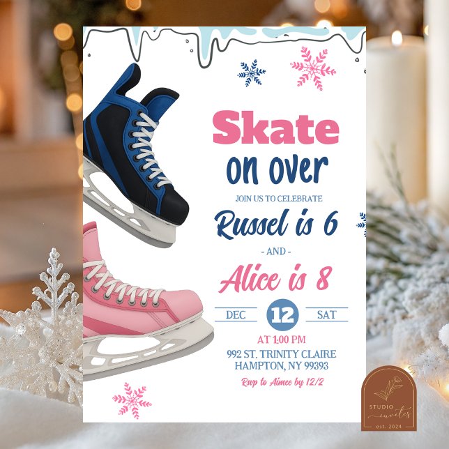 Teenager Skate Sibling Birthday Invitation (Creator Uploaded)