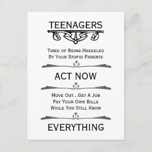 Teenagers Act Now Postcard