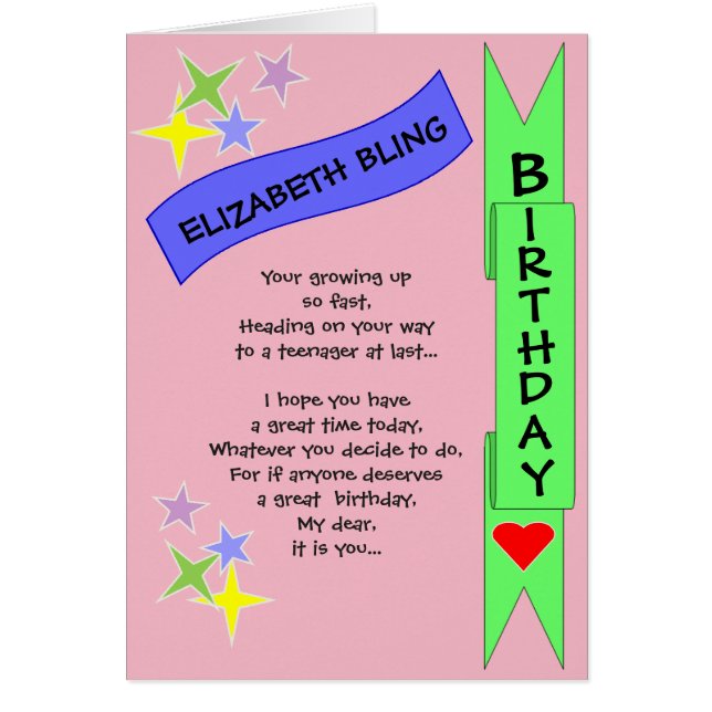 Teenagers Birthday Card (Front)