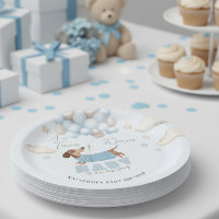 Teenie Weenie Dachshund Balloons Blue Baby Shower