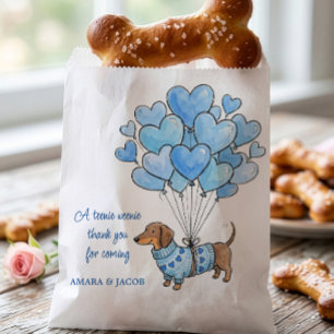 Teenie Weenie Thank You Dachshund Baby Boy Doggie Favour Bags