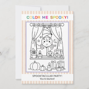 Teens & Adults Bat Halloween Colouring Invitation