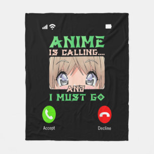 Teens Anime Merch Boys Mens  Girls Anime is Callin Fleece Blanket