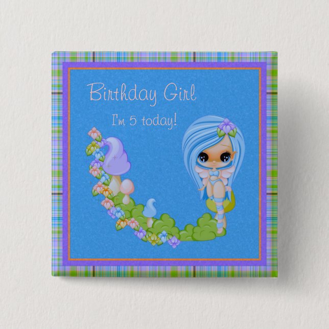 Teensy Fae Cute Faery 15 Cm Square Badge (Front)