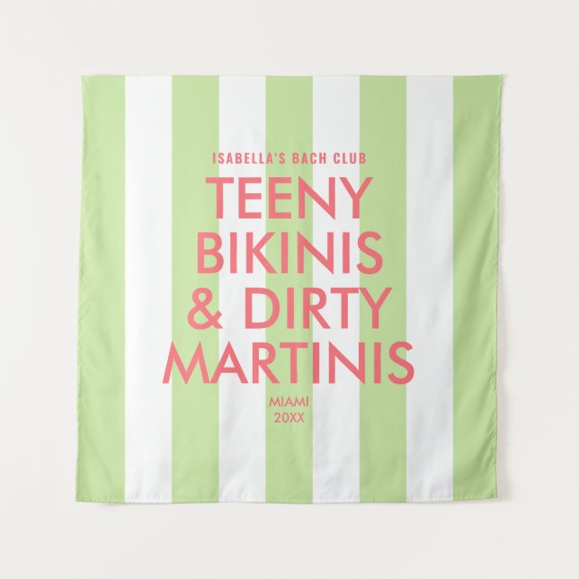 Teeny Bikinis & Dirty Martinis Bach Club Stripe Tapestry (Front)