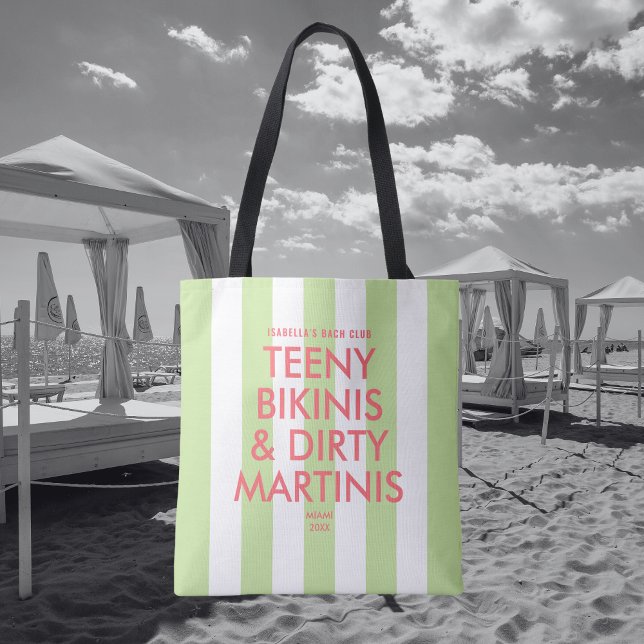 Teeny Bikinis & Dirty Martinis Bach Club Stripe Tote Bag (Creator Uploaded)