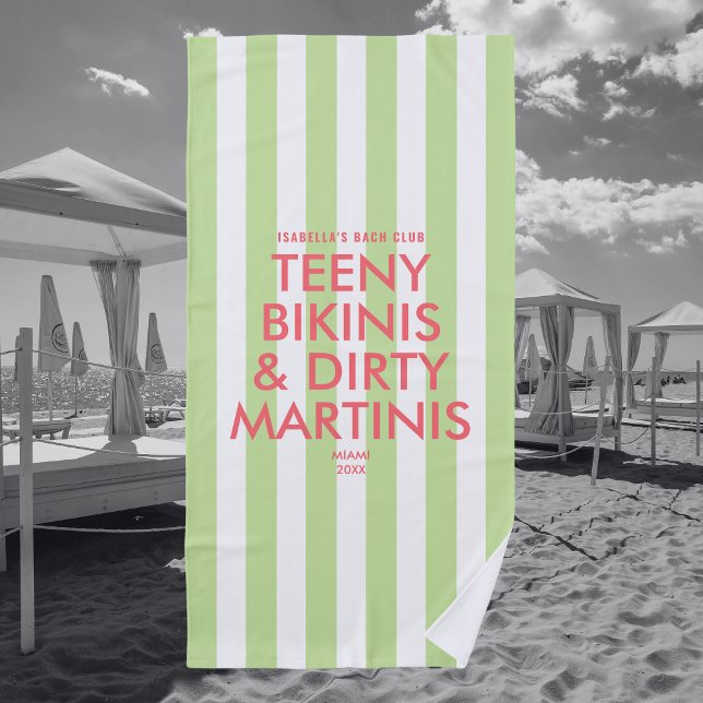 Teeny Bikinis & Dirty Martins Bach Club Stripe Beach Towel (Creator Uploaded)