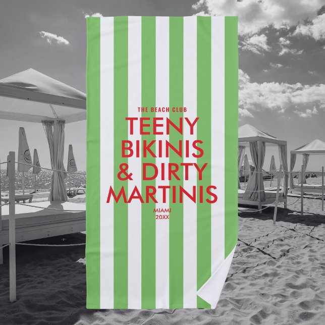 Teeny Bikinis & Dirty Martins The Bach Club Stripe Beach Towel (Creator Uploaded)
