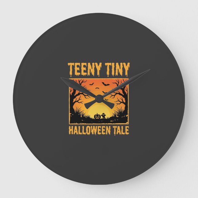 Teeny Tiny Halloween Tale Haunted Forest Design_1 Large Clock (Front)