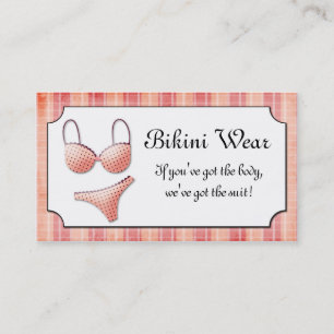 Teeny Weenie Pink Bikini Plaid Business Card