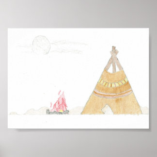 Teepee - 5x7 Poster Print
