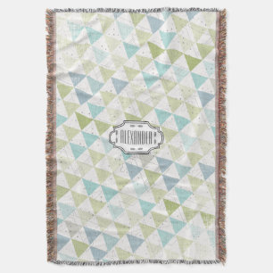 Teepee Aqua Green and Grey Moon Clouds Lodge Boys Throw Blanket