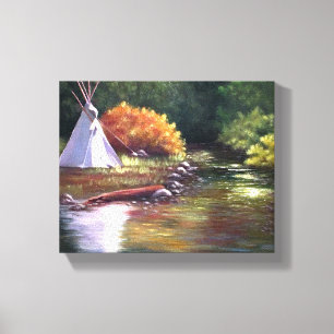 TeePee by the River Canvas Print