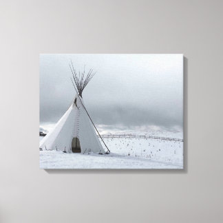 Teepee in Snow Canvas Art print