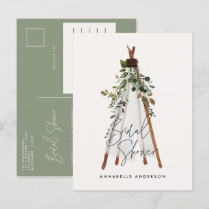 Teepee modern foliage bohemian backyard stylish invitation postcard