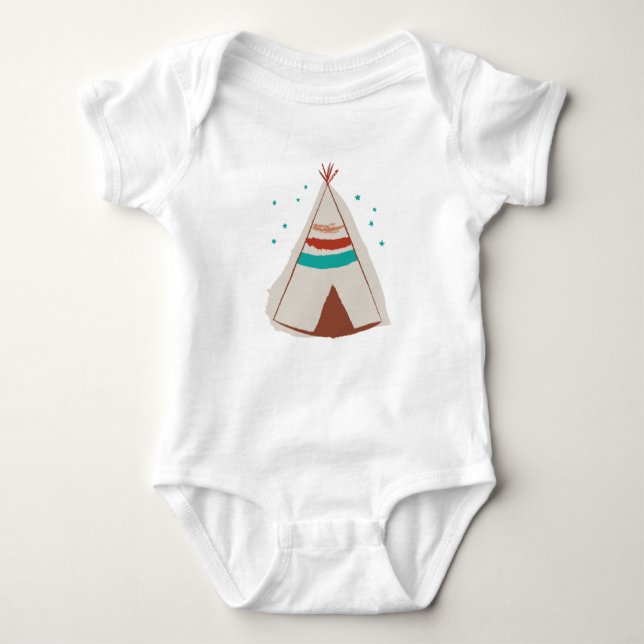 Teepee Native American Baby Pajama ORIGINAL DESIGN Bodysuit (Front)