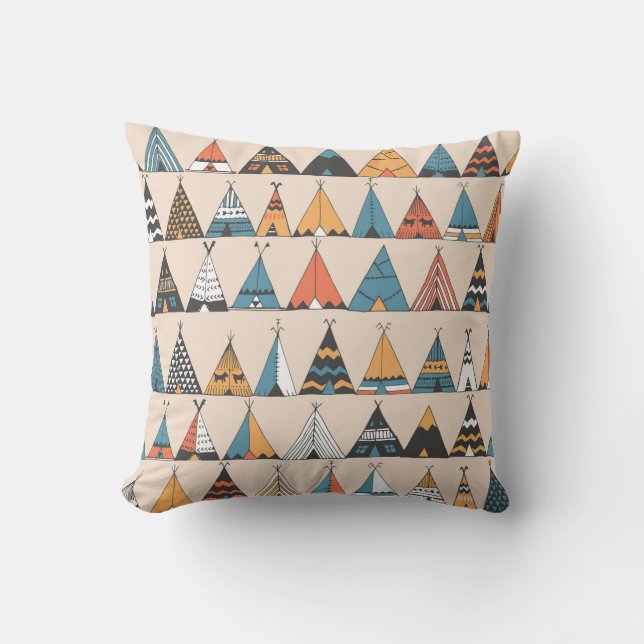 Teepee pattern. Wigwam native american summer tent Cushion (Front)
