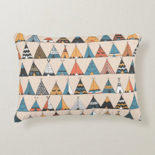 Teepee pattern. Wigwam native american summer tent Decorative Cushion