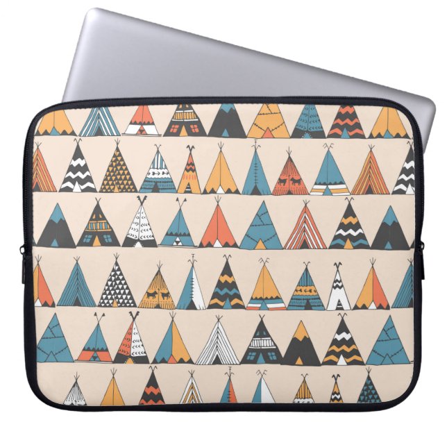 Teepee pattern. Wigwam native american summer tent Laptop Sleeve (Front)