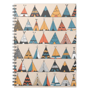 Teepee pattern. Wigwam native american summer tent Notebook