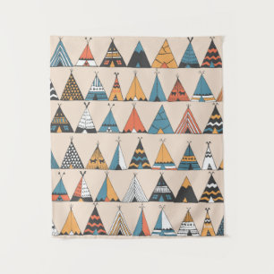 Teepee pattern. Wigwam native american summer tent Tapestry