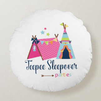 Teepee Sleepover Parties Round Cushion