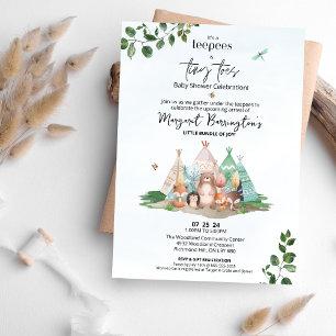 Teepees and Tiny Toes Baby Shower Invitation