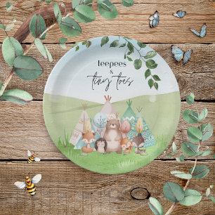 Teepees and Tiny Toes Paper Plate