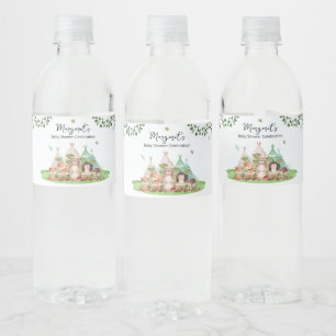 Teepees and Tiny Toes Water Bottle Lables Label