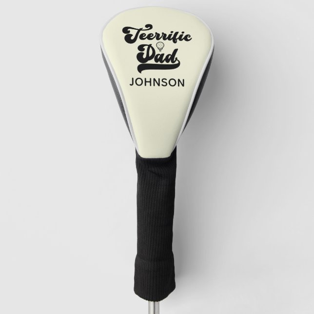 Teerrific dad Funny Fathers day gift for dad  Golf Head Cover (Front)