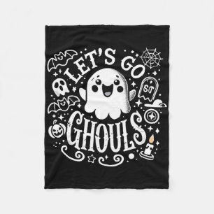 Tees Halloween Lets Go Ghouls Ghost Toddler Women Fleece Blanket