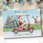 TEES THE SEASON CHRISTMAS SANTA PLAYS GOLF HOLIDAY CARD<br><div class="desc">FUN SANTA PLAYS GOLF FOR YOUR CHRISTMAS -- Tees the Season or your message. The perfect Christmas card for the golfer to receive or send. Enjoy life and this fun holiday card. It is cheerful and a unique way to say Happy Holidays! All easy to personalise. Any design questions, just...</div>