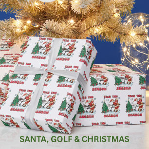 Tees the Season for Christmas Santa Golf By Par Wrapping Paper