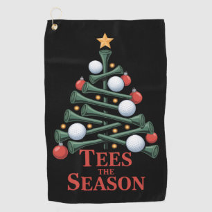 Tees the Season Golf Funny Christmas Golf Tree Towel