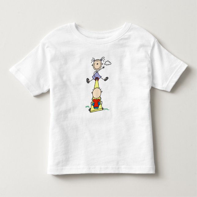 Teeter Totter Stick Figures Toddler T-Shirt (Front)