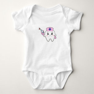 Teeth as Nurse with Syringe.PNG Baby Bodysuit