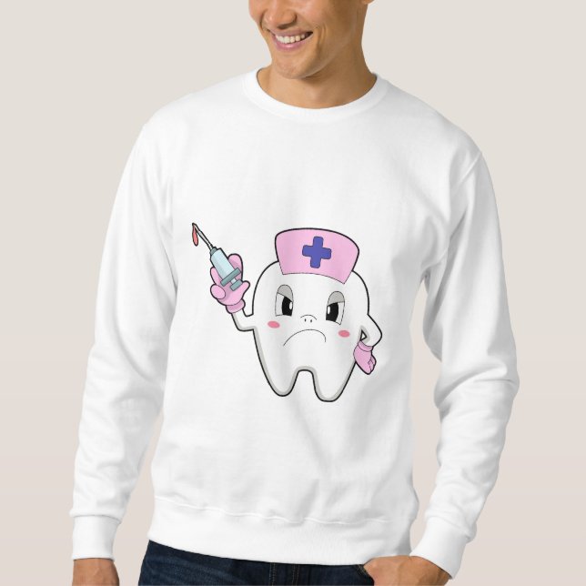 Teeth as Nurse with Syringe.PNG Sweatshirt (Front)