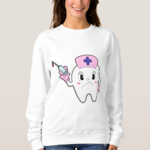 Teeth as Nurse with Syringe.PNG Sweatshirt