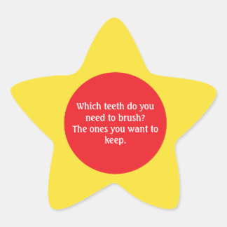 Teeth brushing jokes star sticker