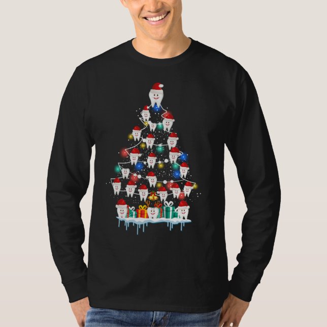 Teeth Christmas Tree Funny Dental Gift ForKids T-Shirt (Front)