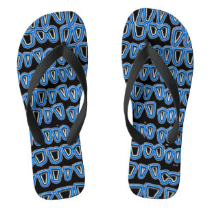 Teeth Dentist Dentistry Orthodontist NEON BLUE Jandals