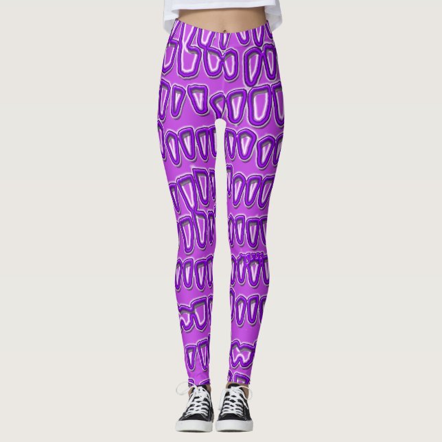 Teeth Dentist Dentistry Orthodontist purple NEON Leggings (Front)
