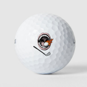 Teeth Golf Ball with Flames Golf Ball for Dentist