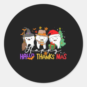 Teeth Halloween Thanksgiving Christmas Kids Men De Classic Round Sticker