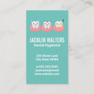 Teeth in Gums Cute Illustrations Dentistry Business Card